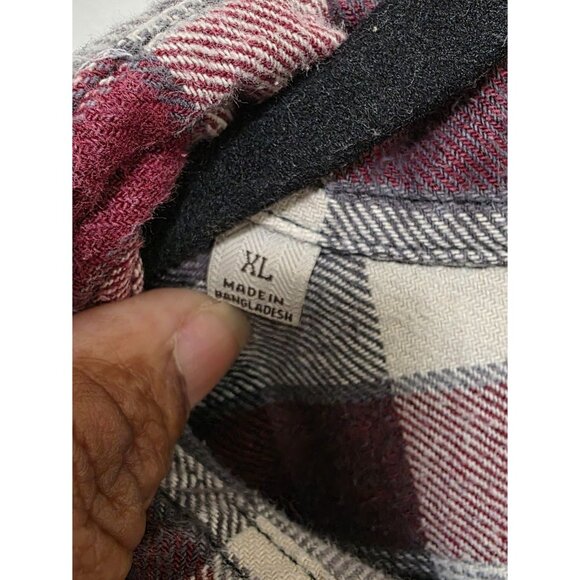 Jachs Mens XL Red/Black/White Plaid Flannel Button-Up Shirt - Picture 5 of 7